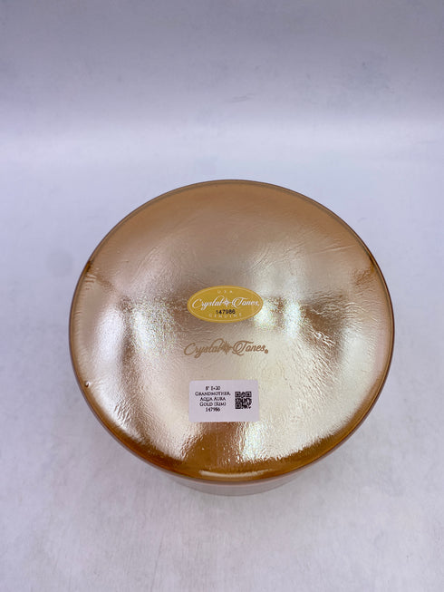 8" E+20 Grandmother, Aqua Aura Gold Alchemy™  Crystal Tones Singing Bowl